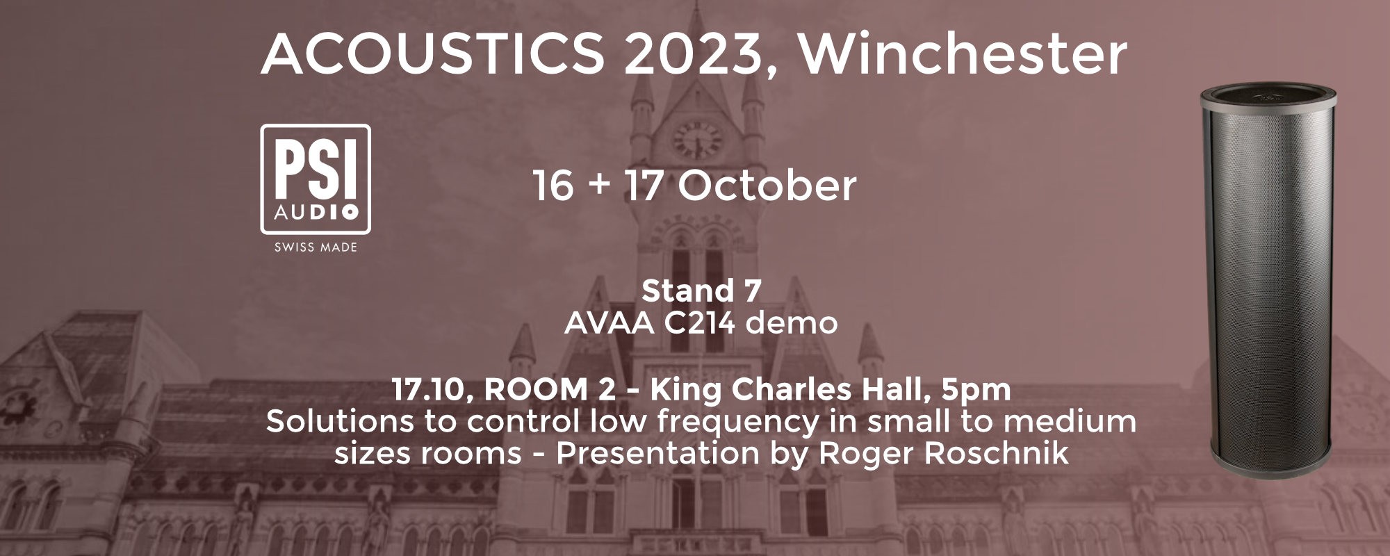 AVAA C214 @ Acoustics 2023 in Winchester, UK