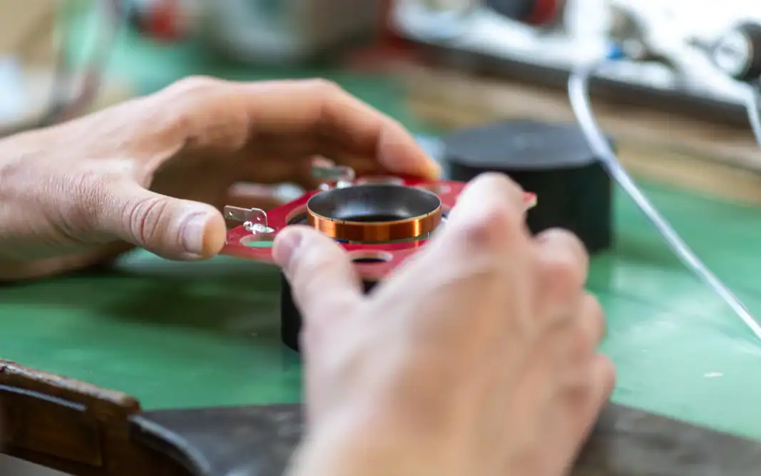 Handmade Hand assembly in the PSI Audio workshop